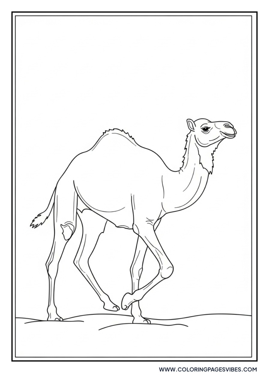 Camel Walking Slowly