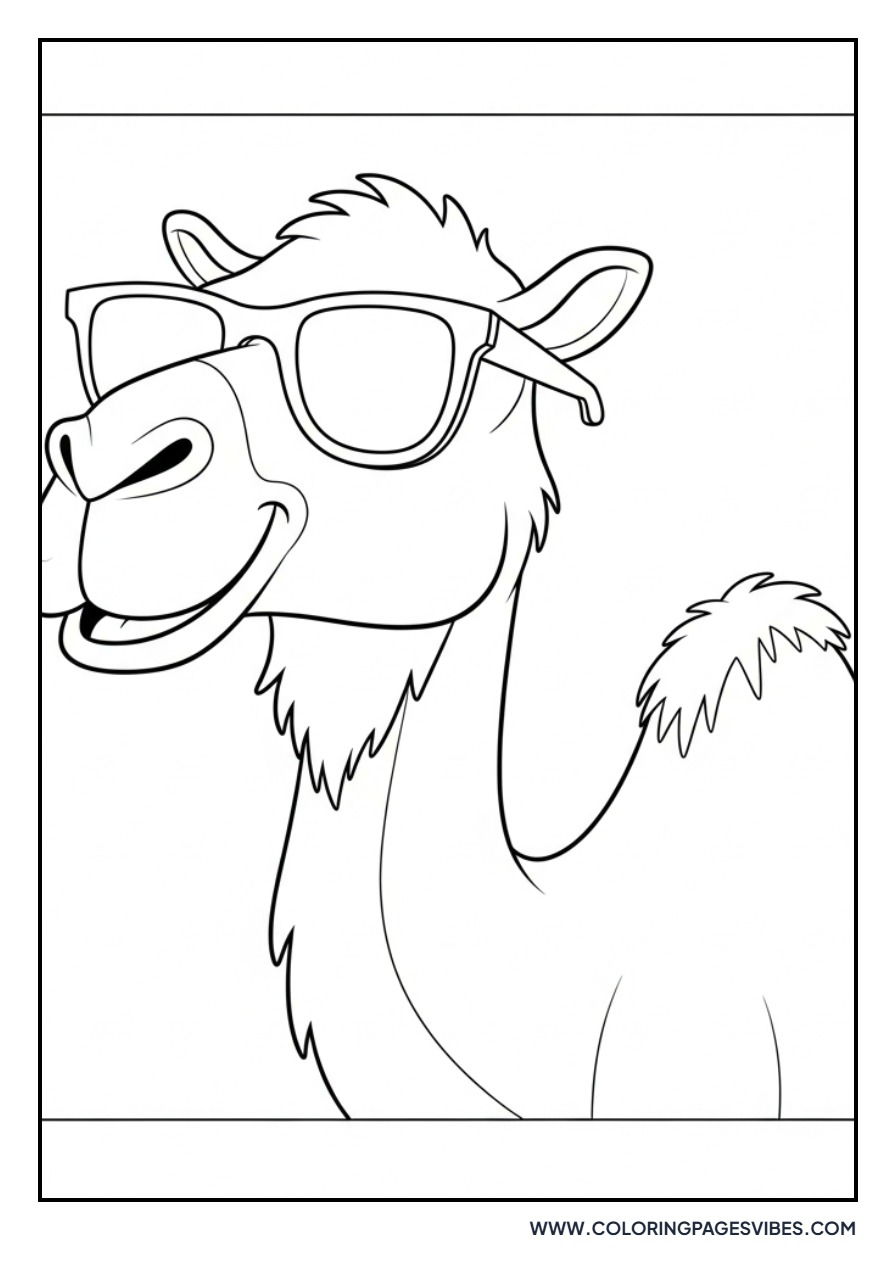 Smiling Camel with Sunglasses