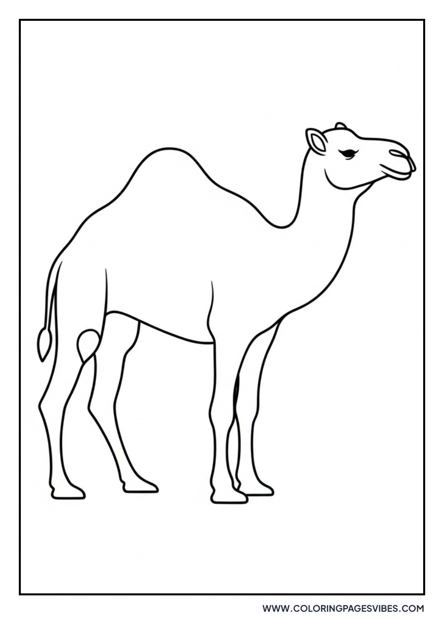 Toddler Camel Outline