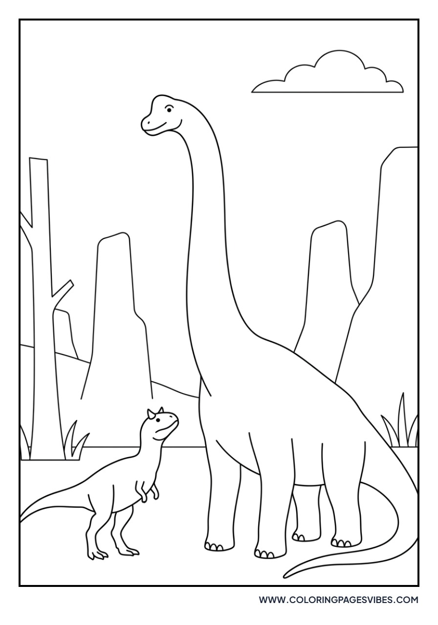 Carnotaurus and Brachiosaurus
