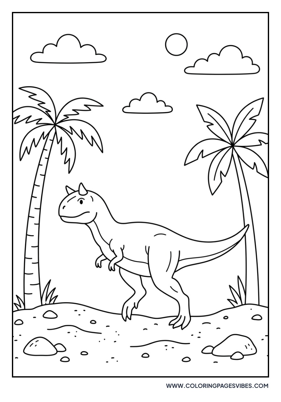 Carnotaurus and Palm Trees