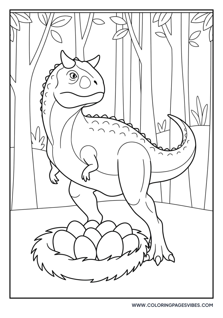 Carnotaurus Guarding Nest
