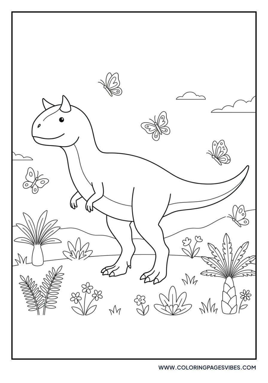 Carnotaurus in a Meadow