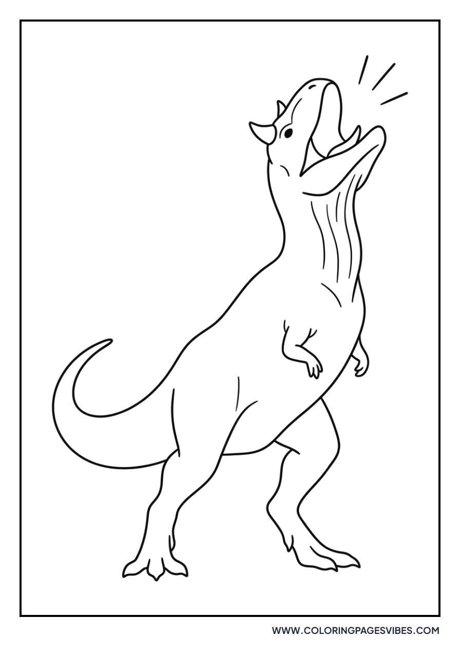 Carnotaurus Roaring at Sky
