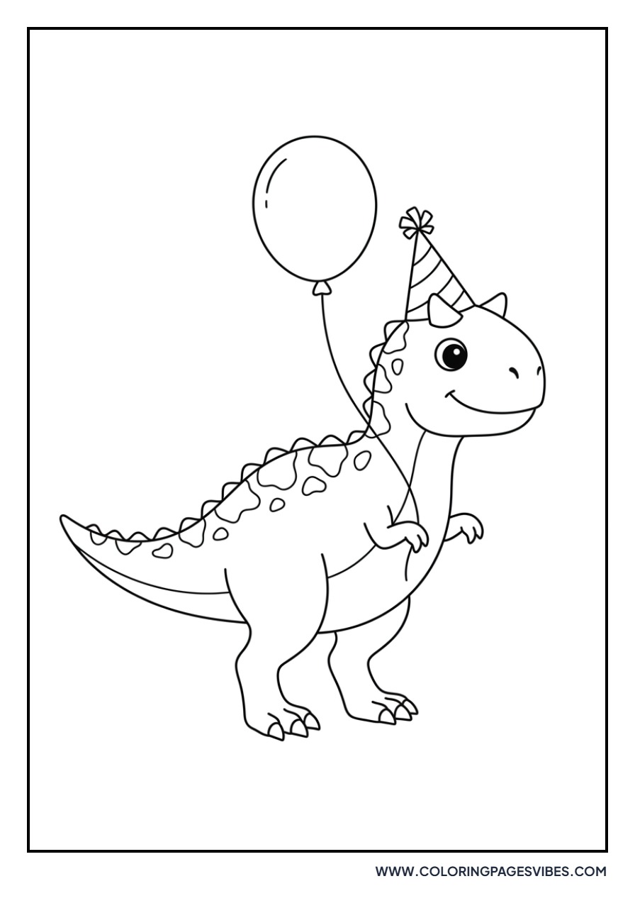 Carnotaurus with Birthday Hat