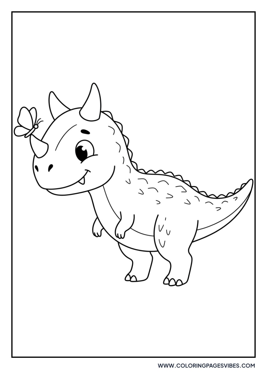 Carnotaurus with Butterfly