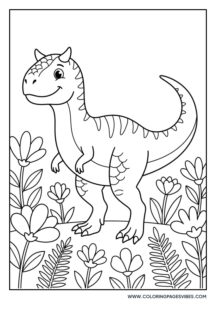 Carnotaurus with Flowers