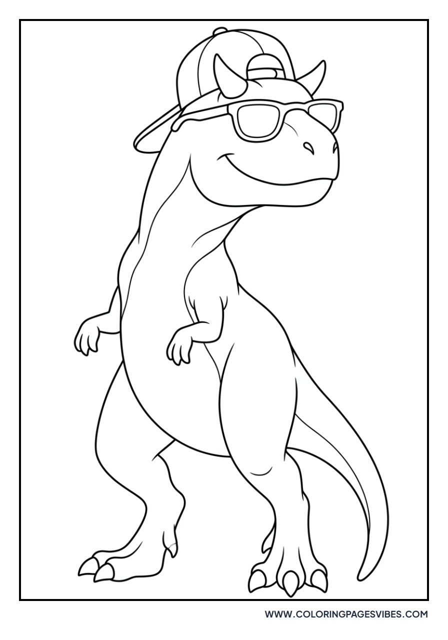 Carnotaurus with Hat and Glasses