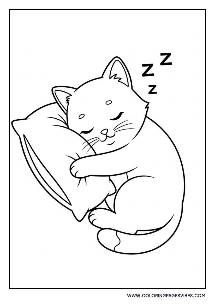 Cartoon Cat Hugging Pillow