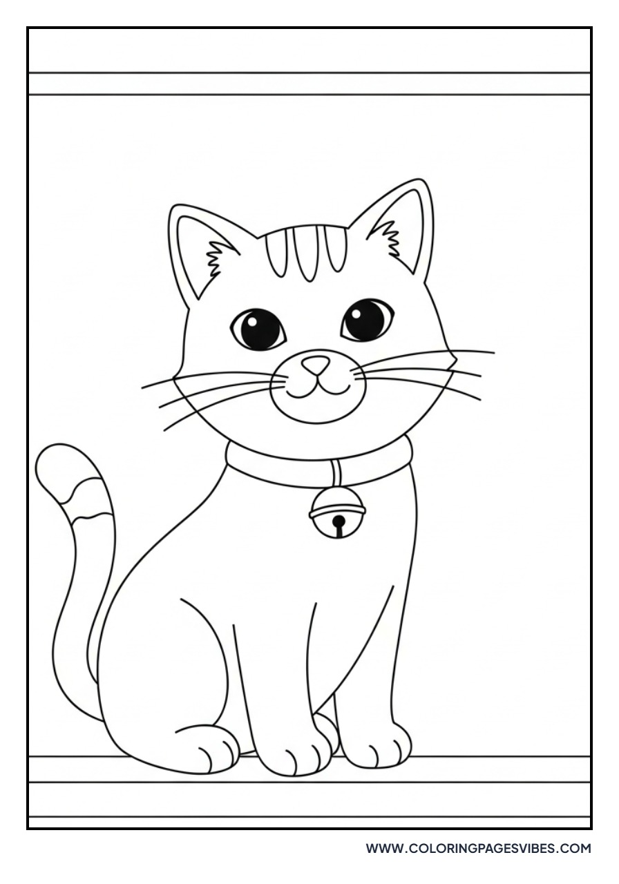 Cartoon Cat with Bell