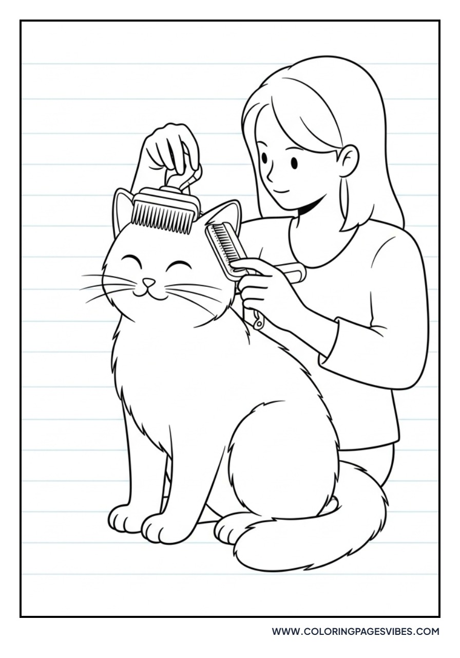 Cartoon Cat with Brush