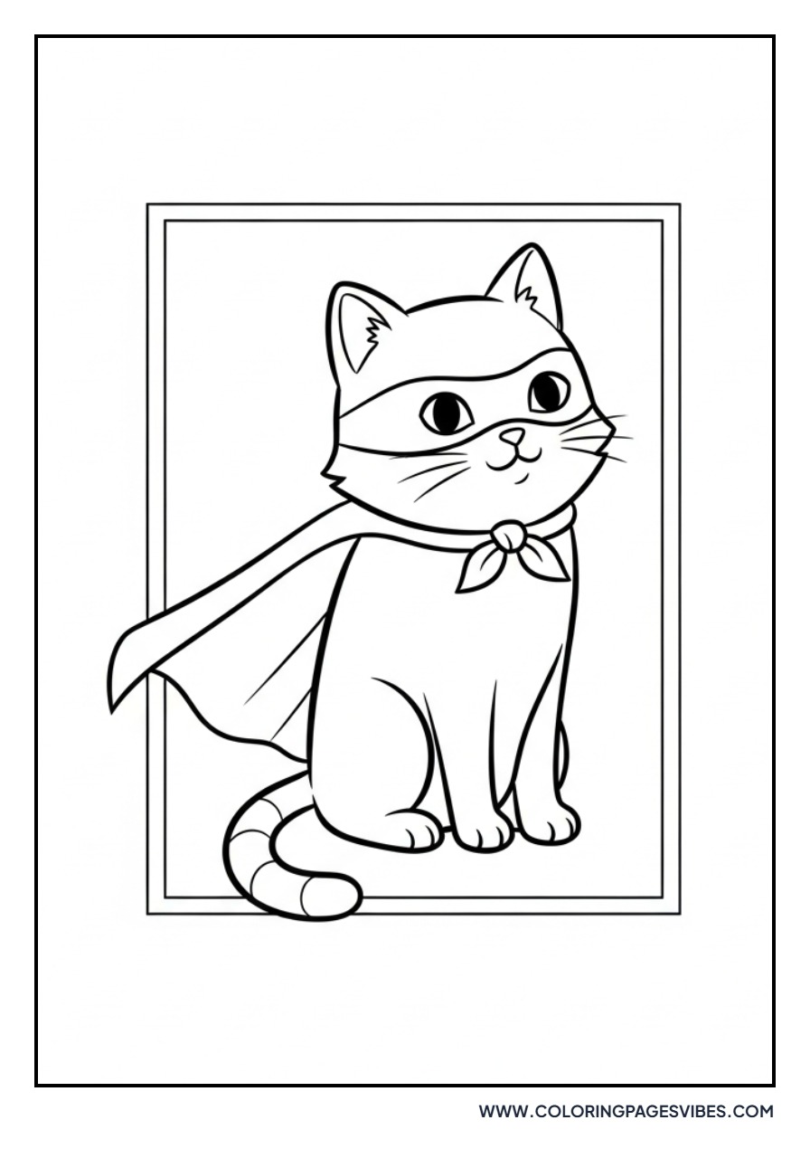 Cartoon Cat with Cape