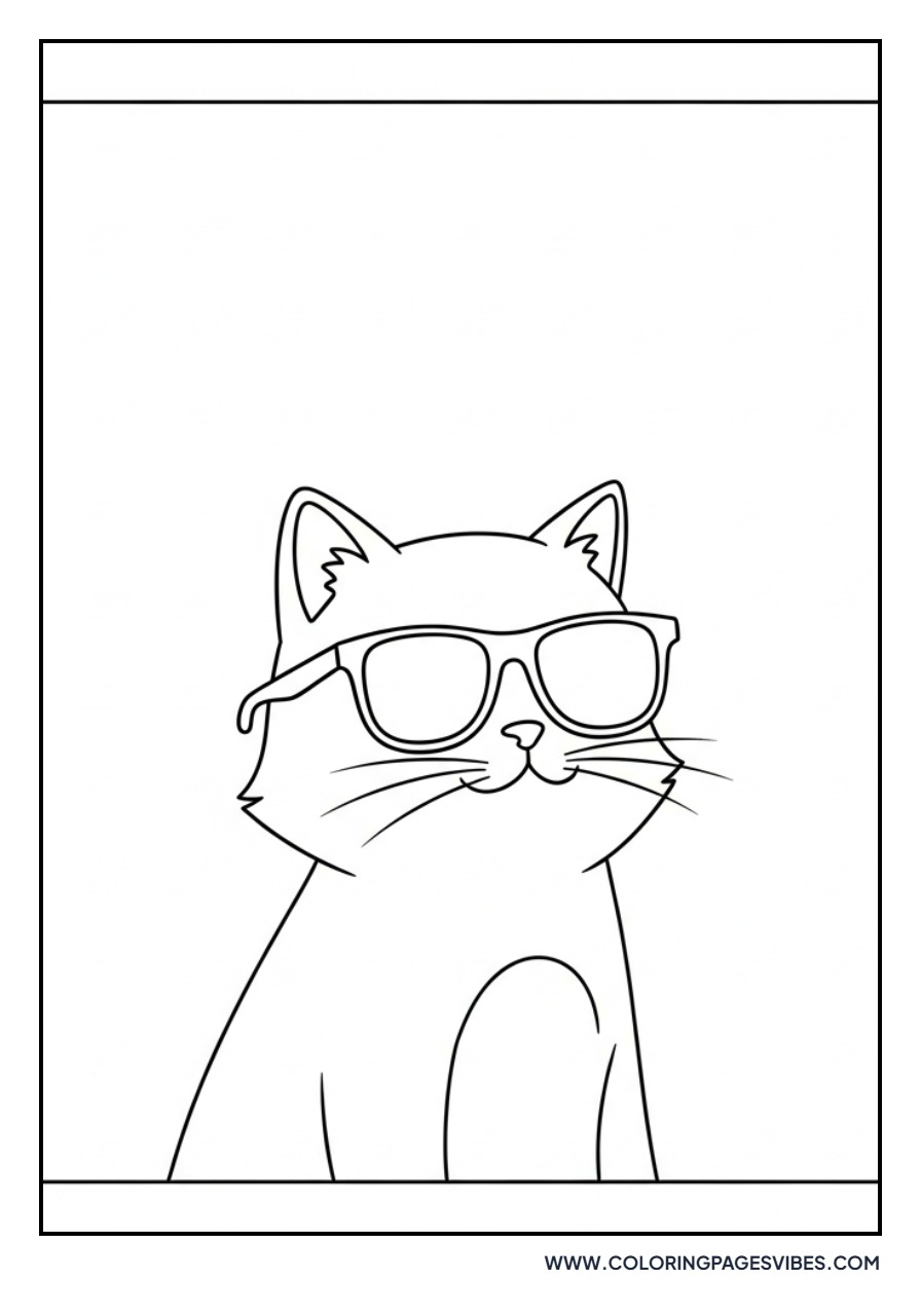 Cartoon Cat with Sunglasses