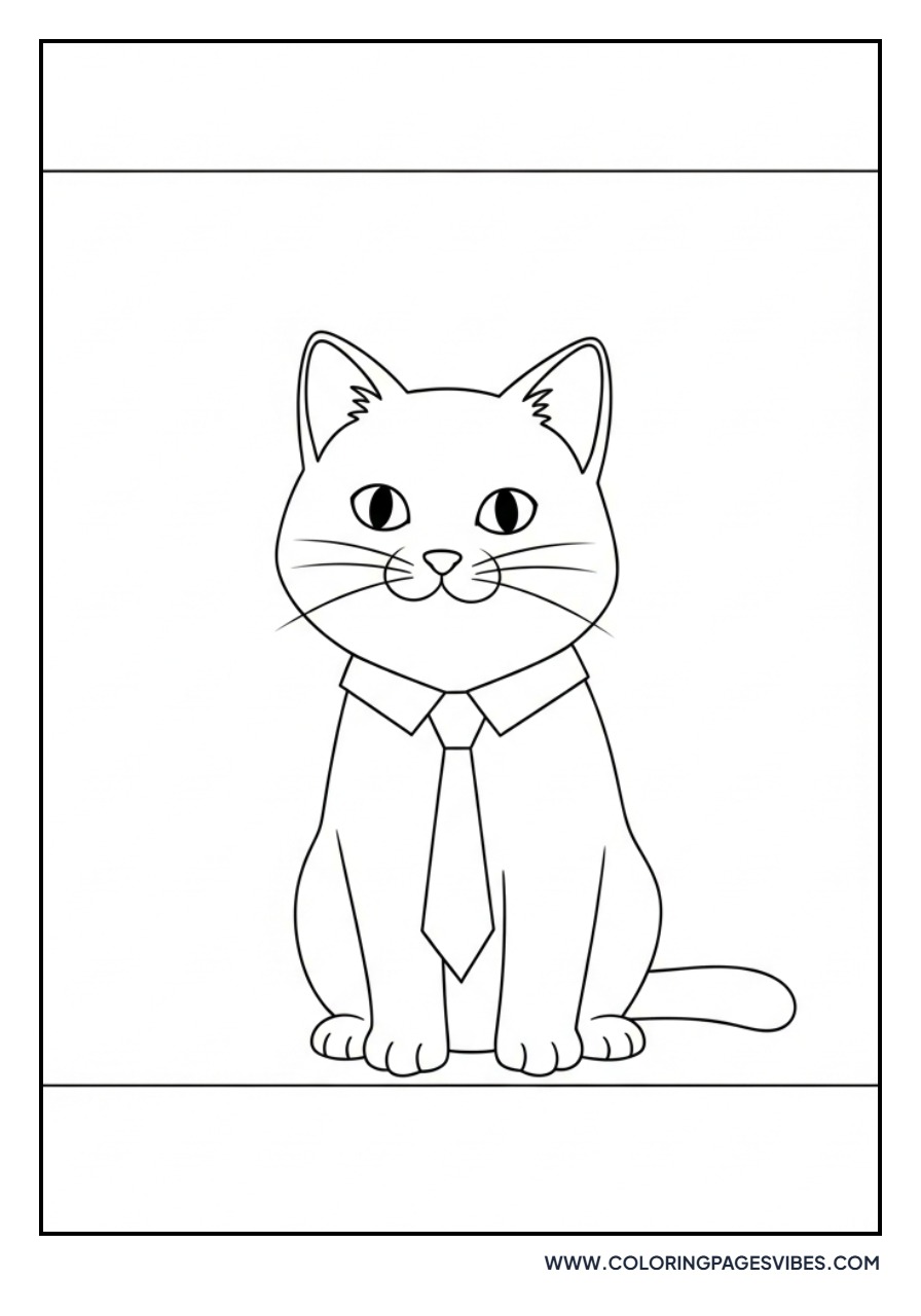 Cartoon Cat with Tie