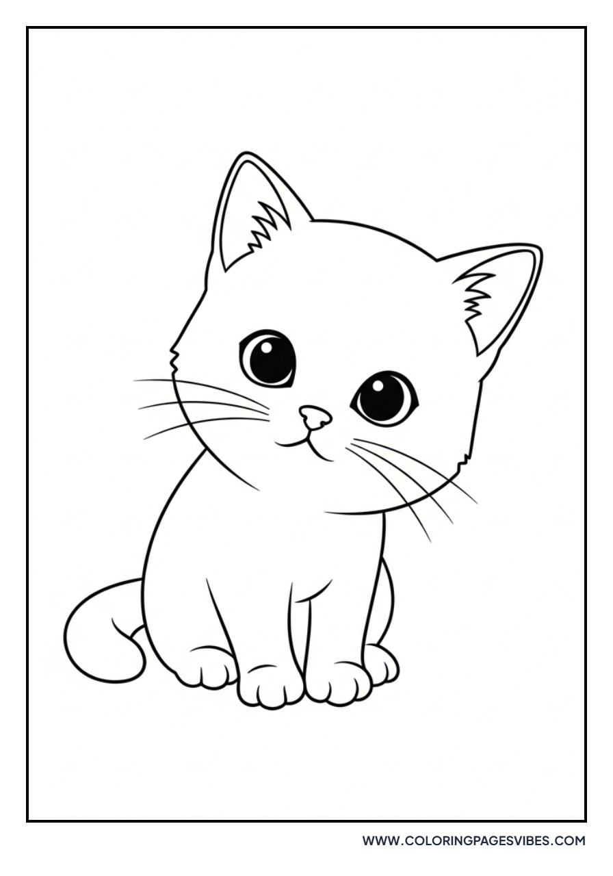 Curious Cartoon Kitten