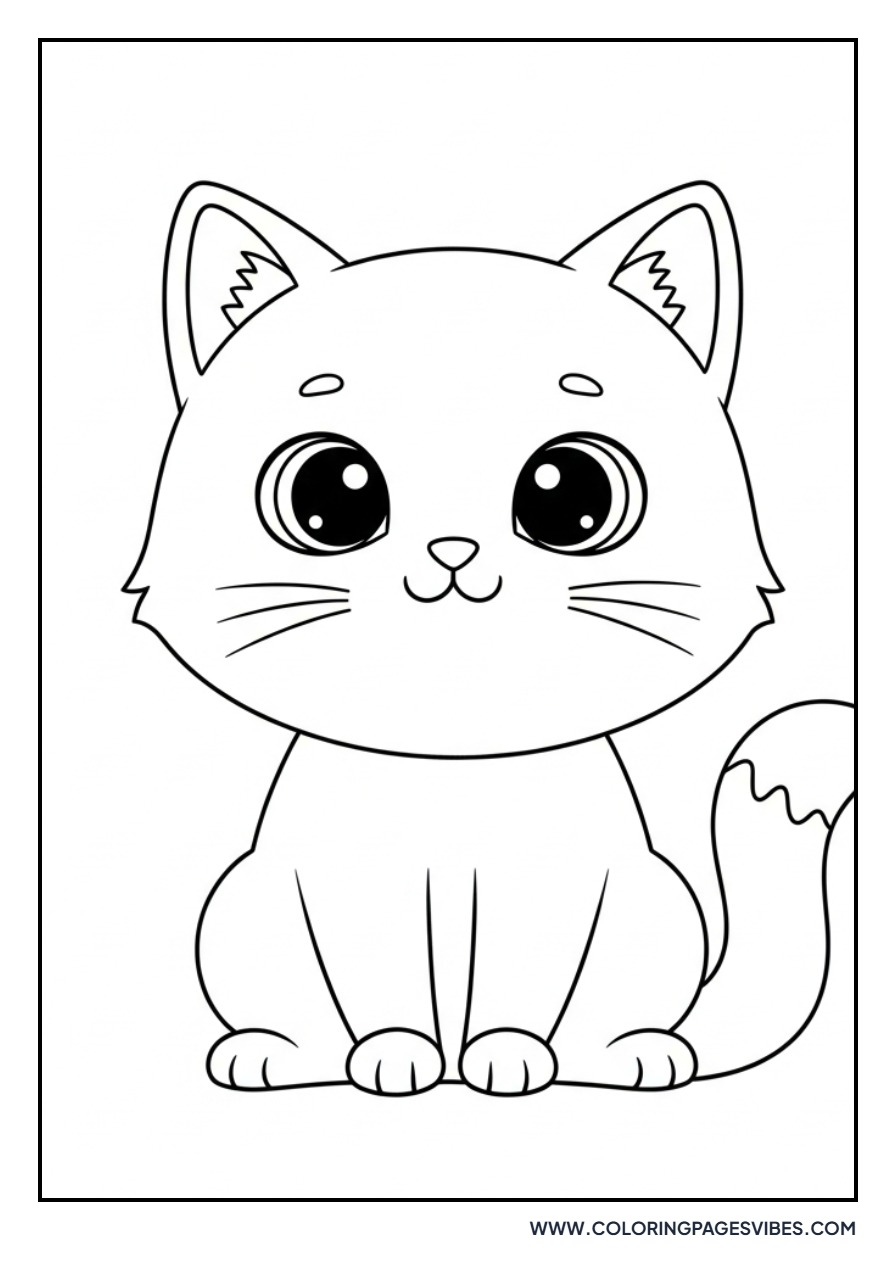 Cute Cartoon Cat Sitting
