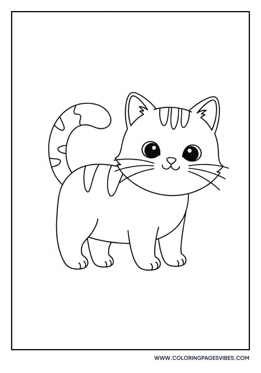 Cute Standing Cartoon Cat