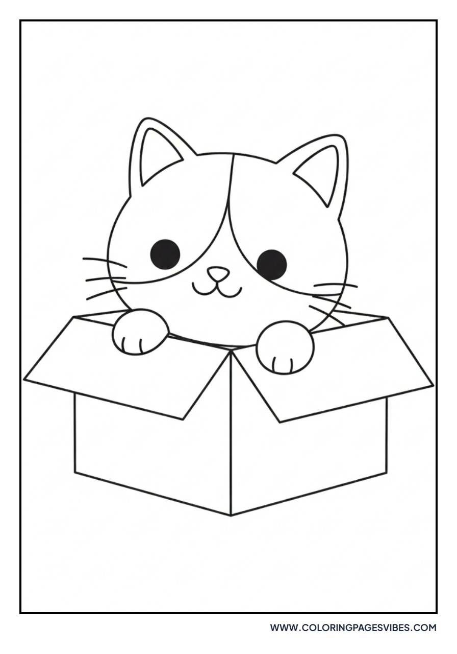 Kawaii Cat in Box