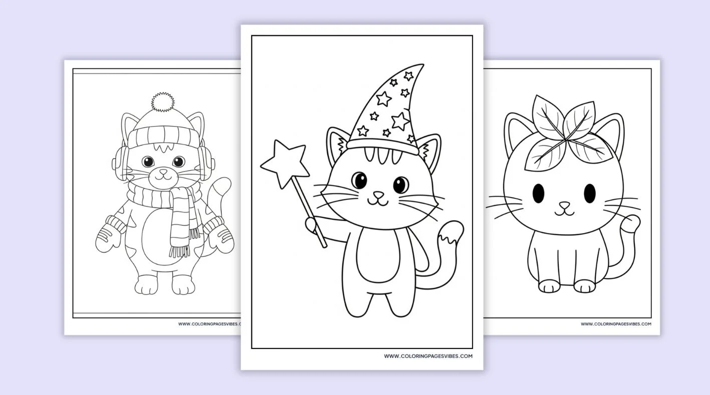 80+ Free Printable Cartoon Cat Coloring Pages for Kids