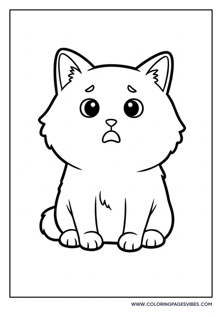 Scared Cartoon Cat