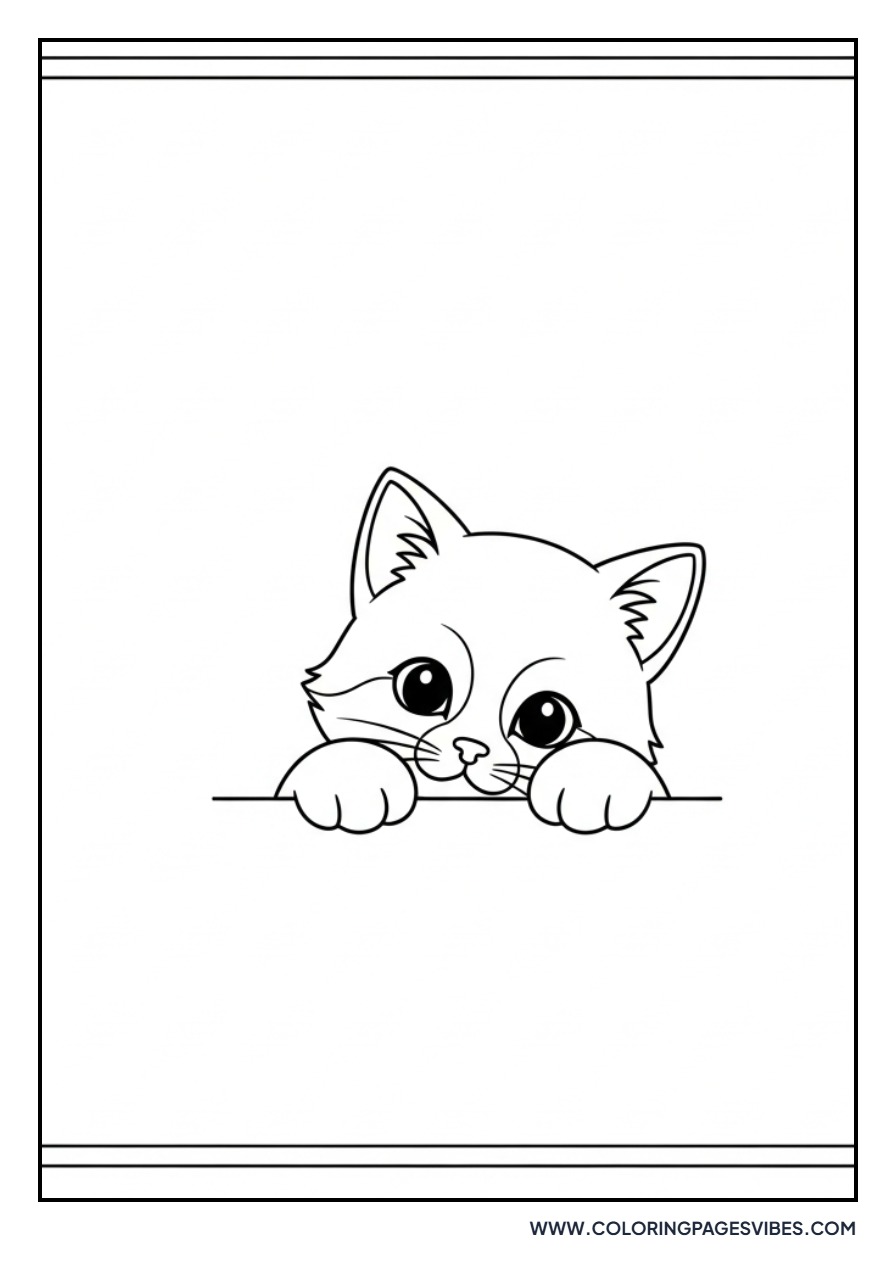 Shy Cartoon Kitten