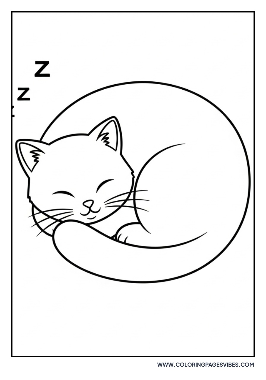 Sleeping Cartoon Cat