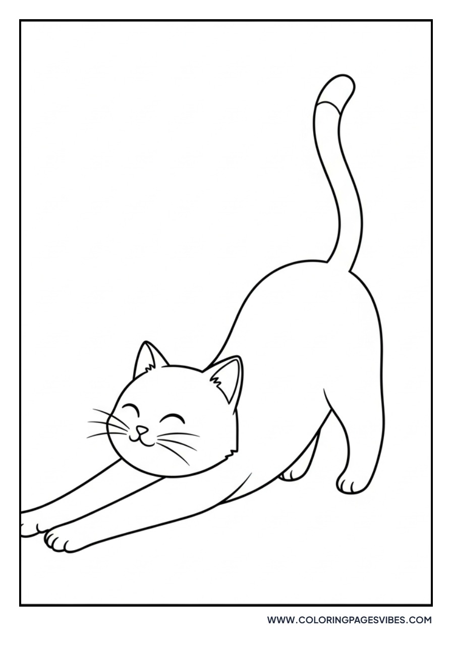 Stretching Cartoon Cat
