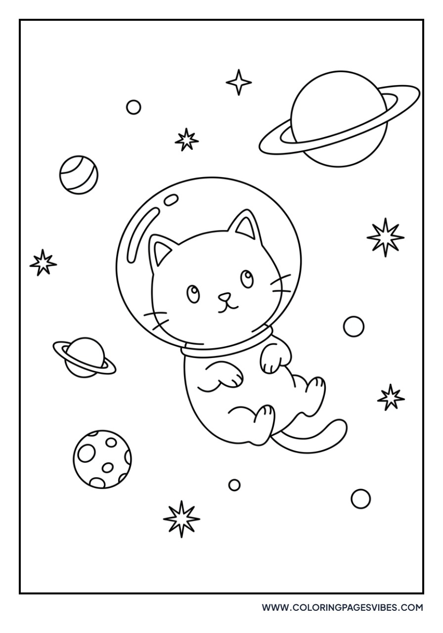 Astronaut Cat in Space
