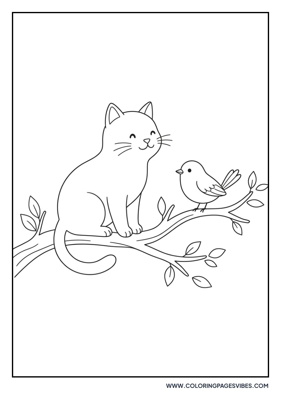 Cat and Bird Friends