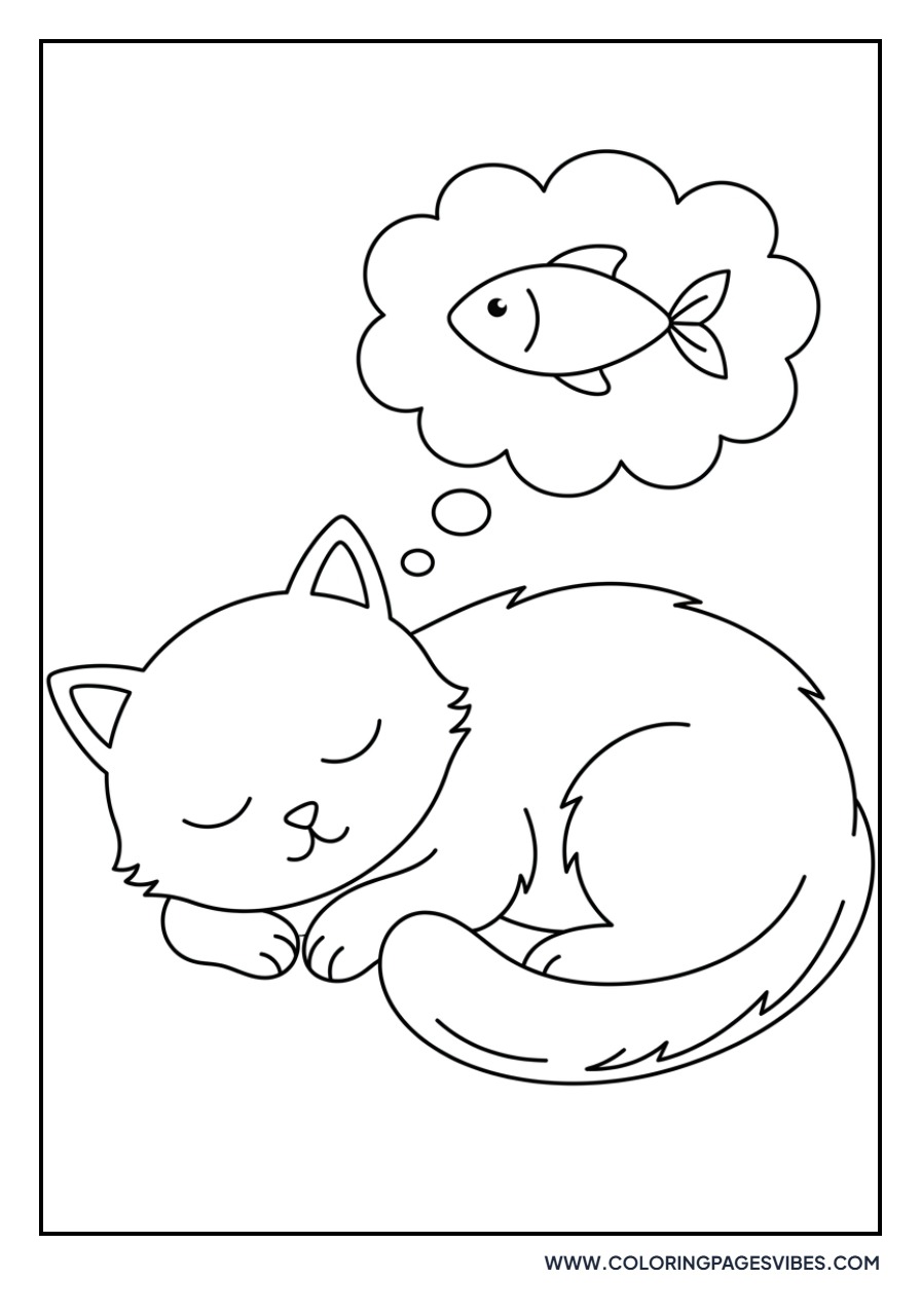 Cat Dreaming of Fish