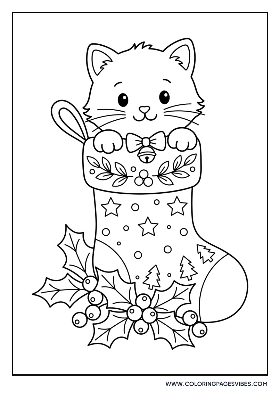 Cat in a Christmas Stocking