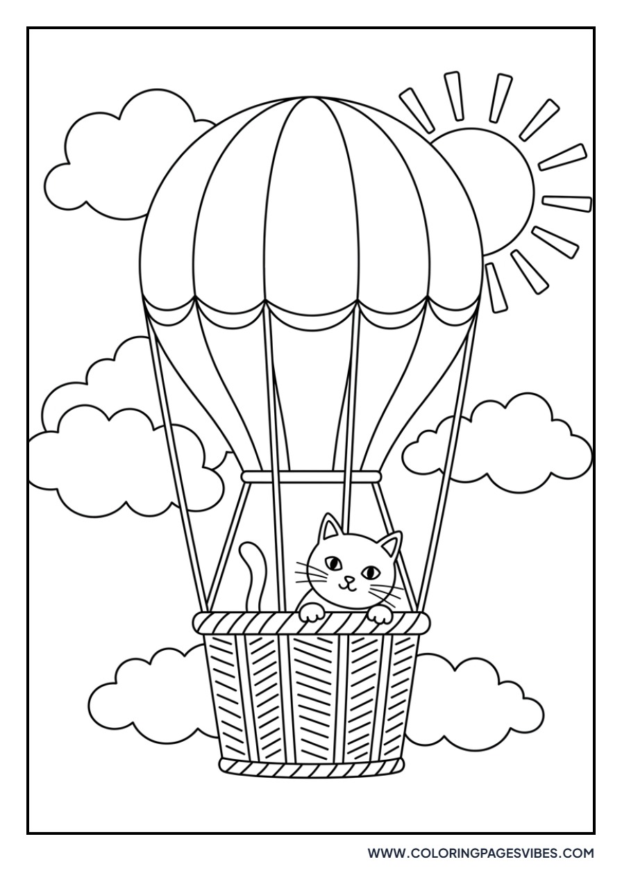 Cat in a Hot Air Balloon