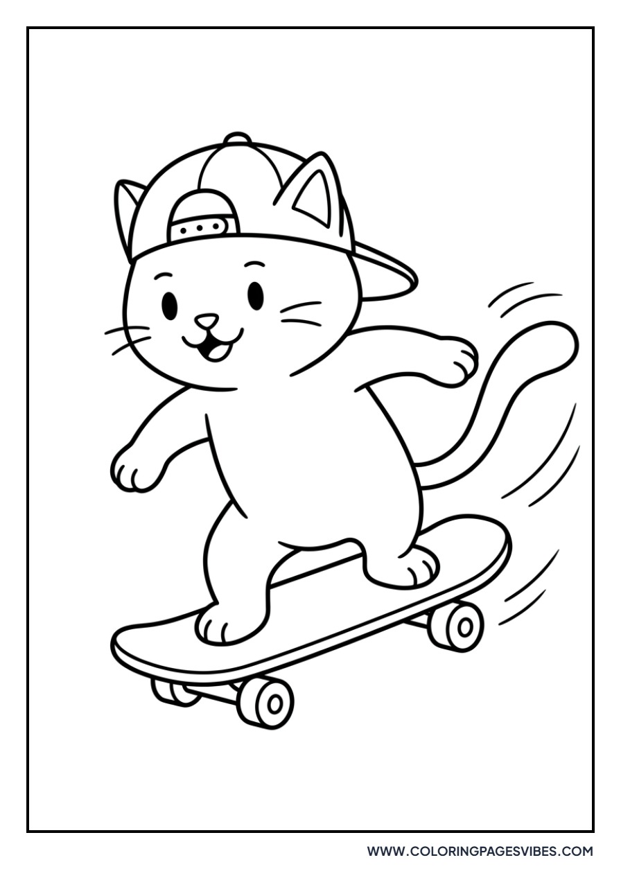 Cat on a Skateboard