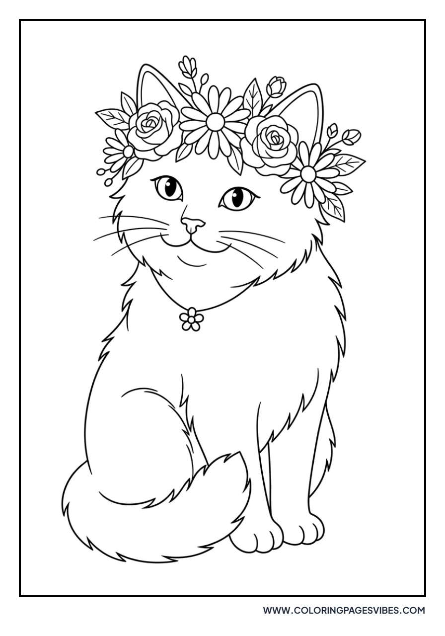 Cat with a Flower Crown