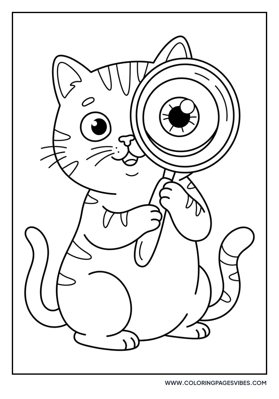 Cat with a Magnifying Glass