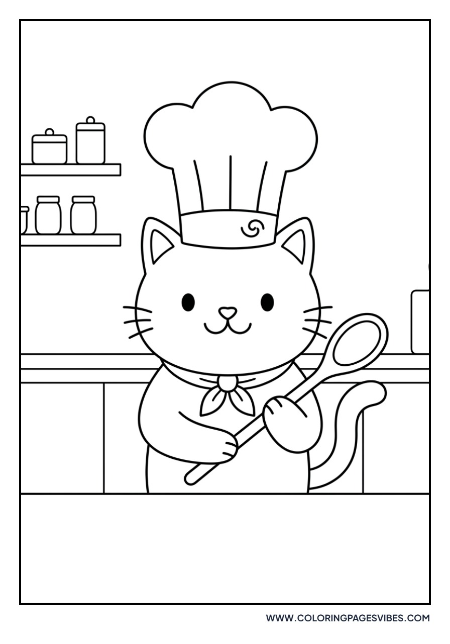 Chef Cat with Hat