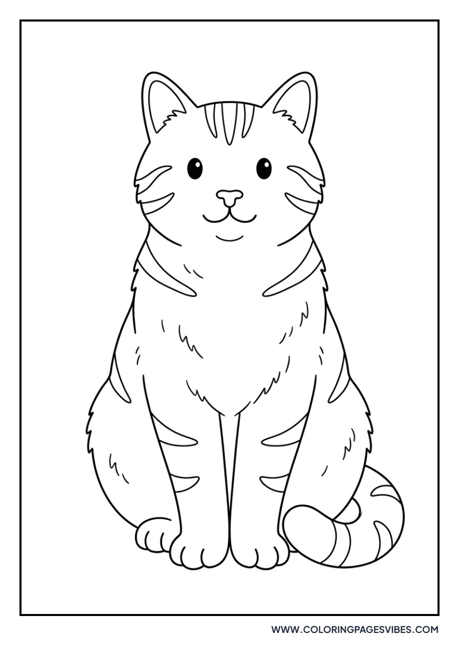 Tabby Cat Sitting Proudly
