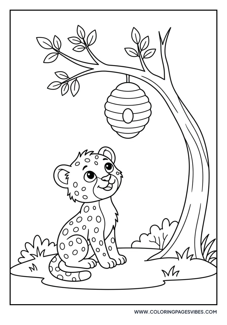 Cheetah Cub and Beehive