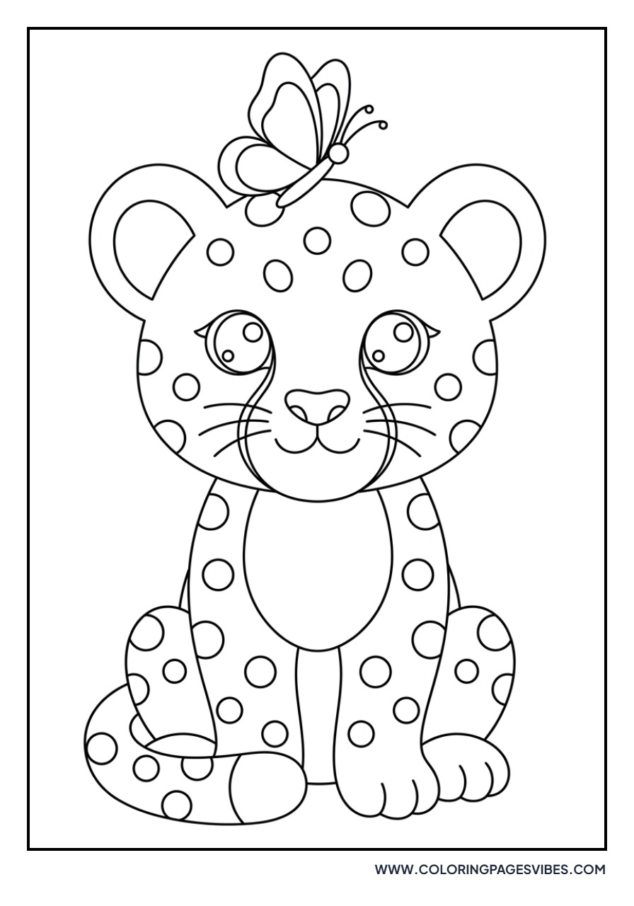 Cheetah Cub and Butterfly Friend