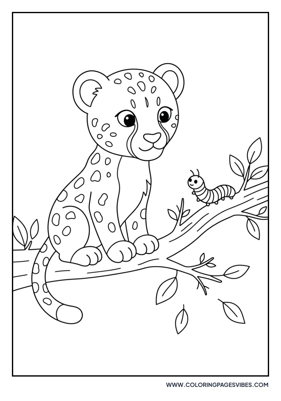 Cheetah Cub and Caterpillar
