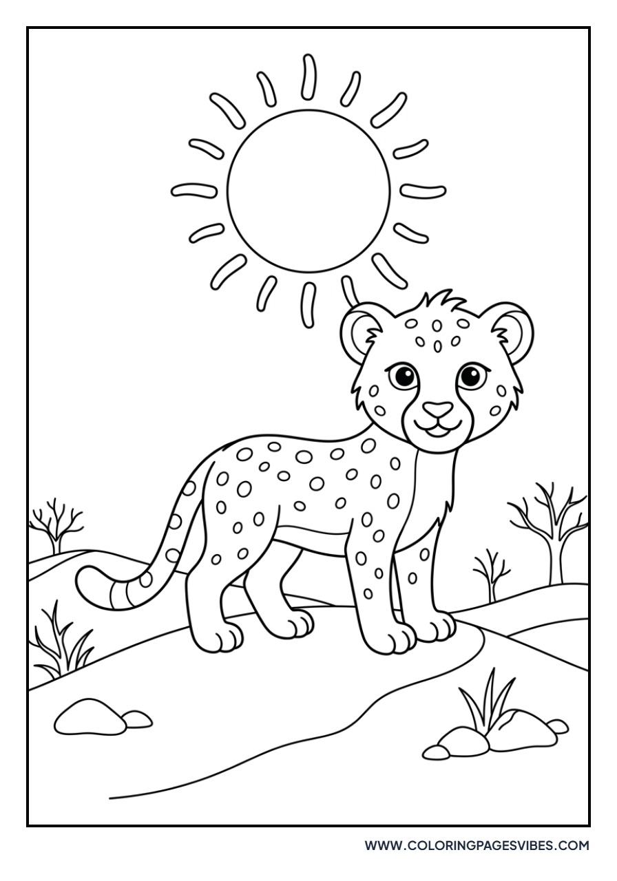 Cheetah Cub under the Sun