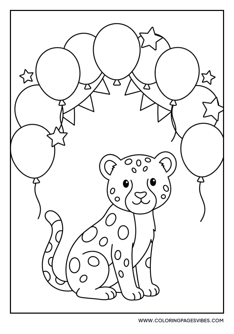 Cheetah Cub with a Balloon Arch