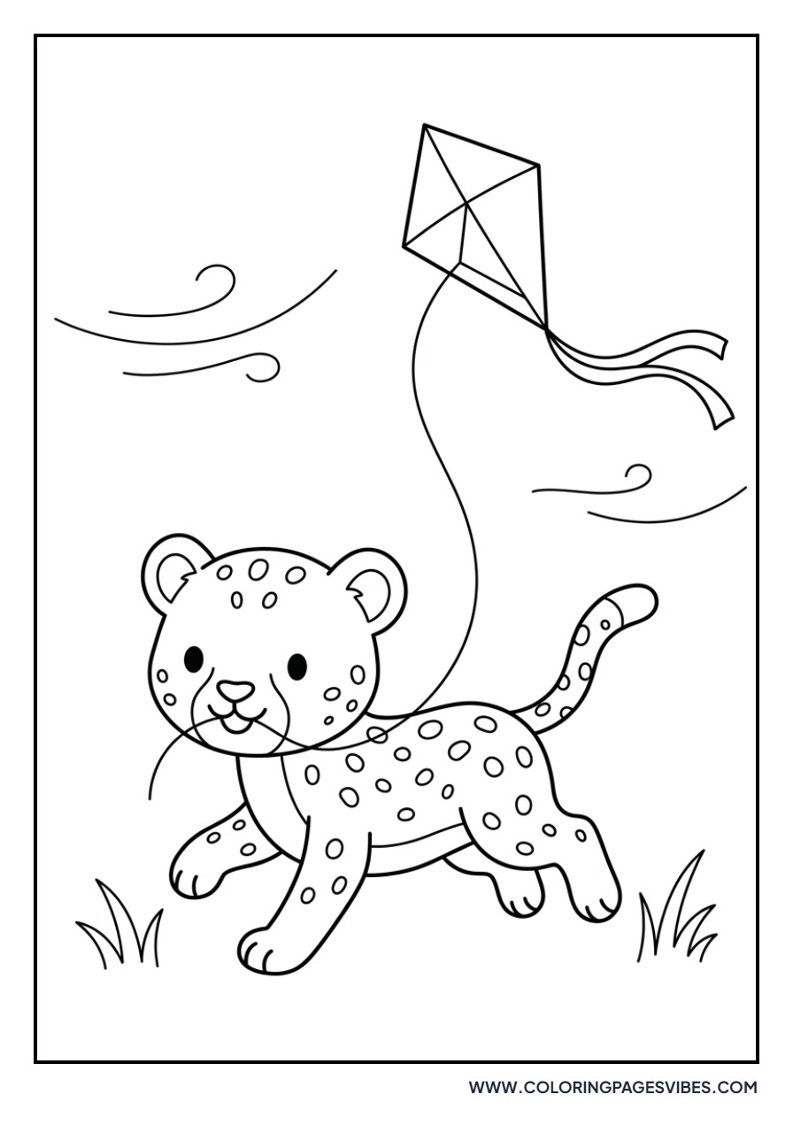 Cheetah Cub with a Kite