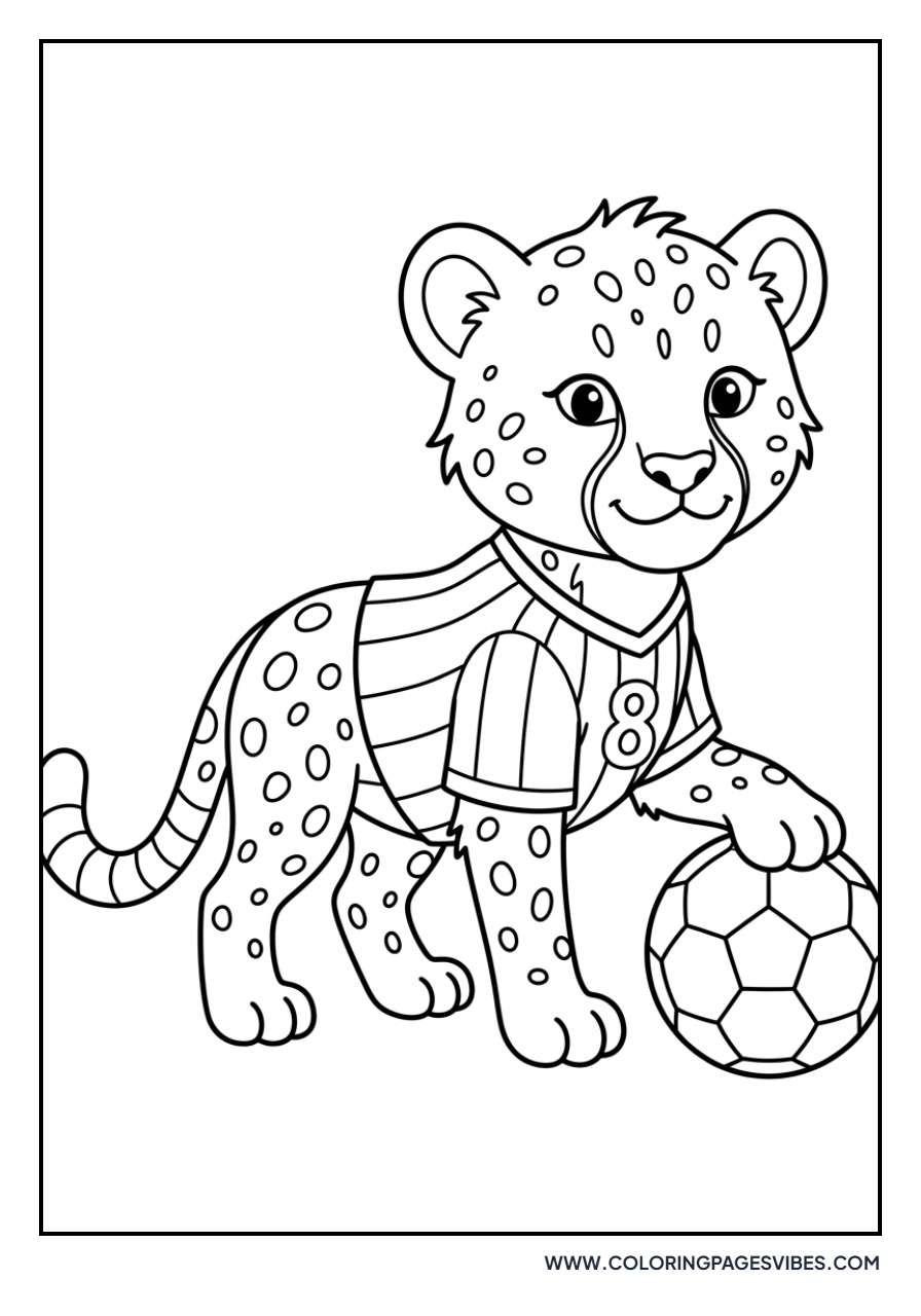 Cheetah Cub with a Soccer Ball