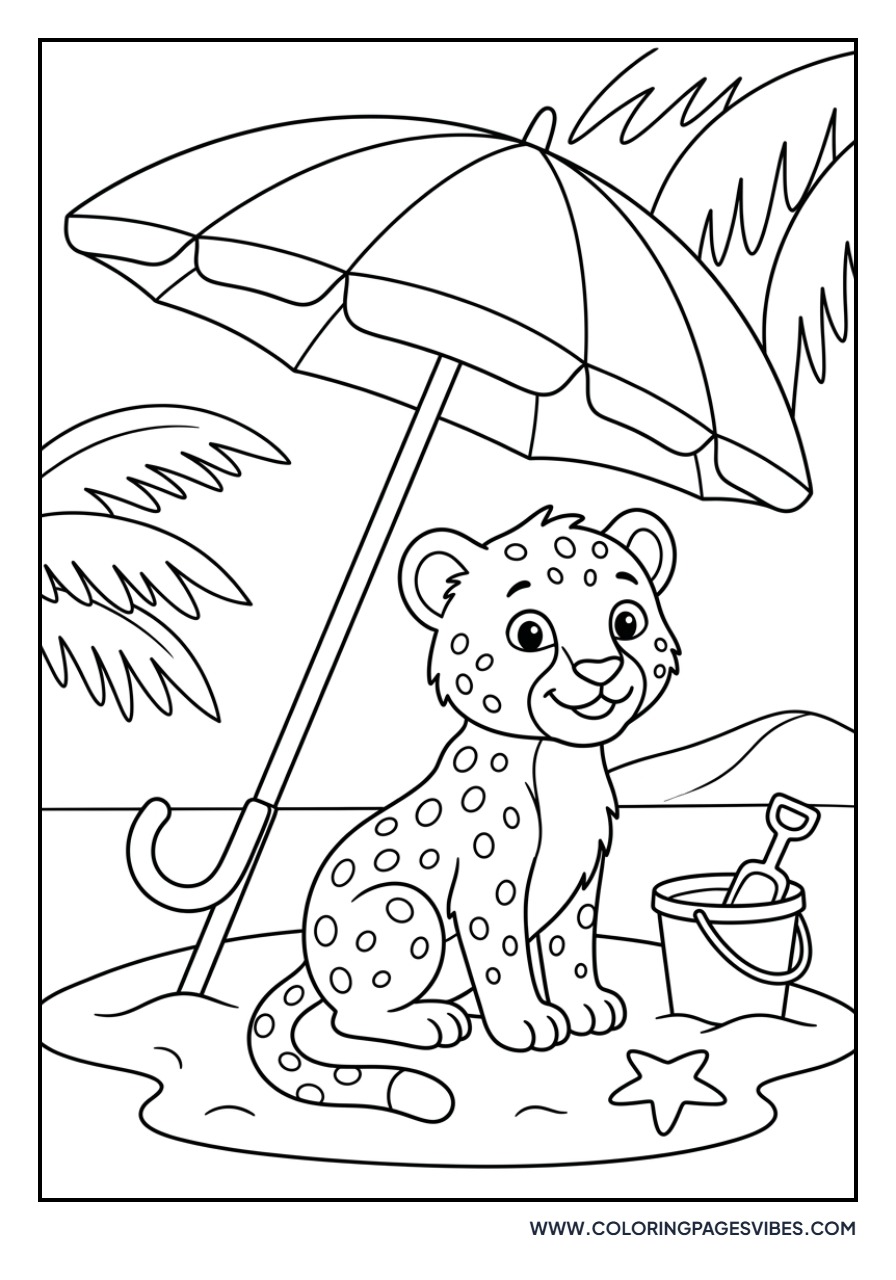 Cheetah Cub with a Sunshade