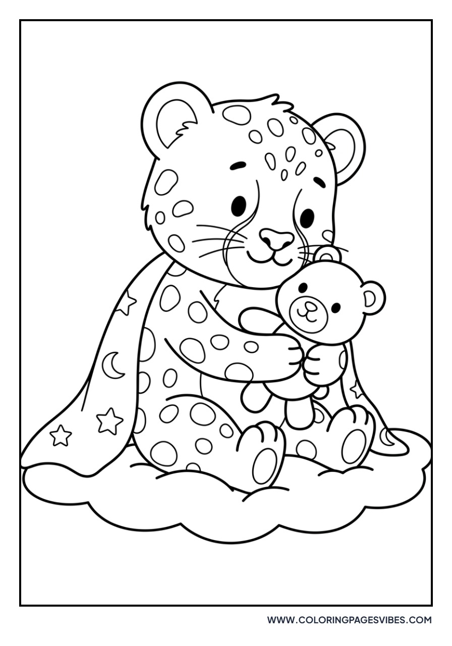 Cheetah Cub with a Teddy Bear