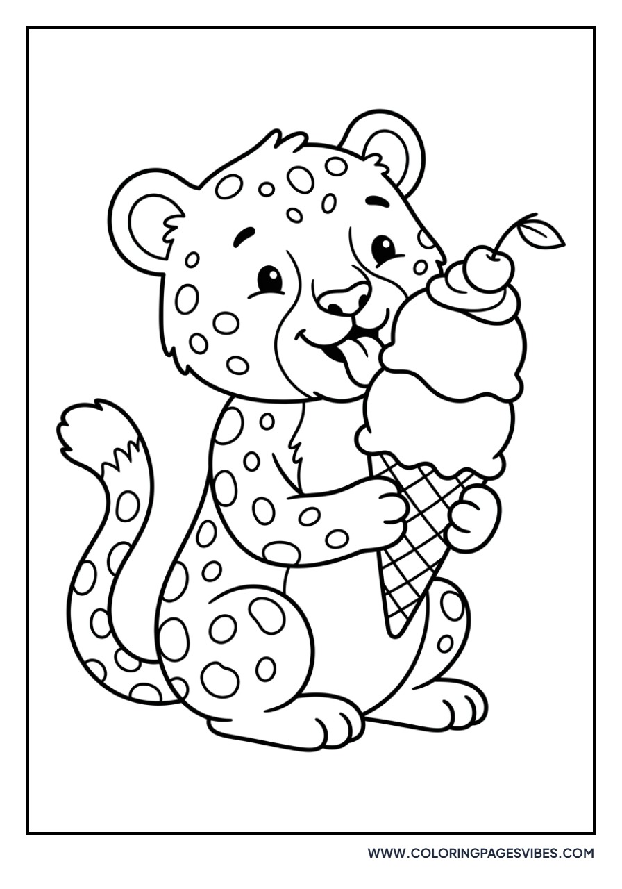 Cheetah Cub with an Ice Cream