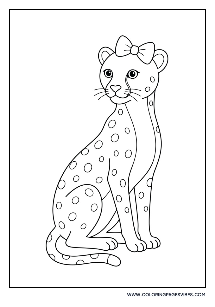 Cheetah Wearing a Bow