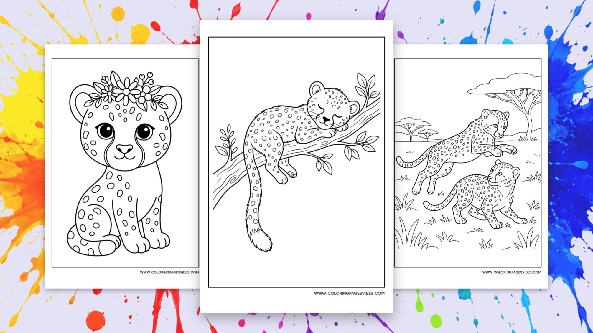 75+ Cheetah Coloring Pages: Free Printable PDFs