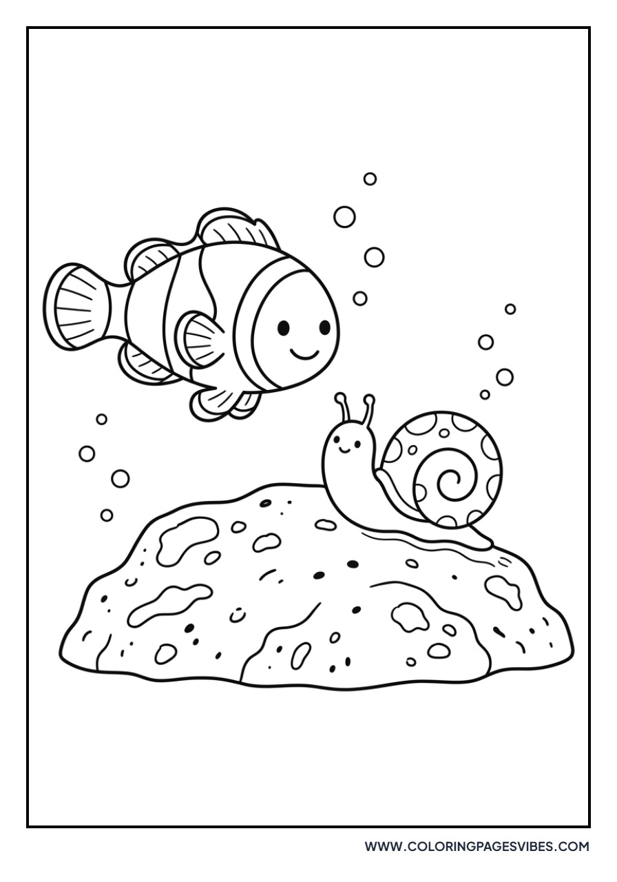 Clownfish and Snail Friend